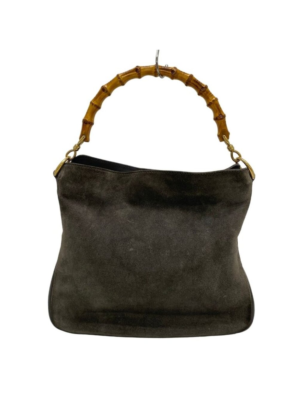 Gucci Handbag Bamboo Dark Gray Leather